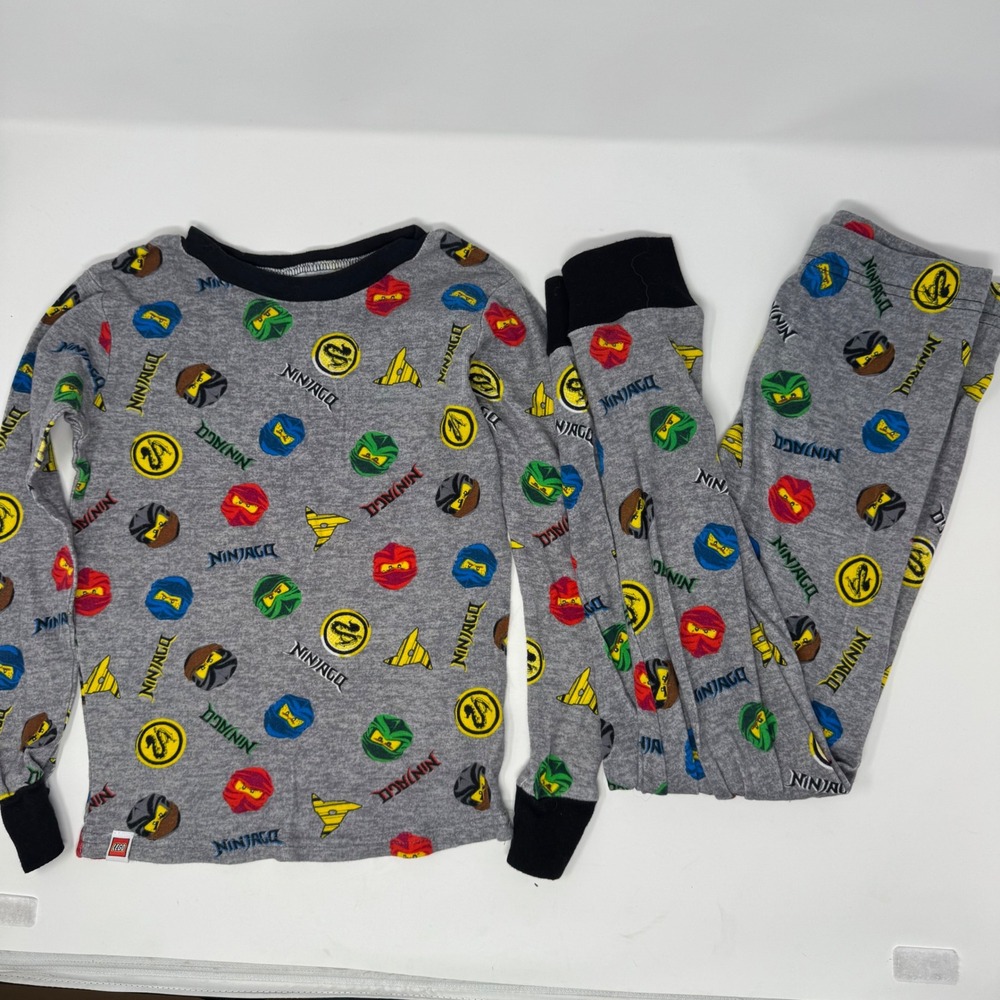 LEGO Ninjago TMNT Pajama Sets Kids Size 8 Green Gray Ninja Sleepwear Bundle PJs - Picture 5 of 7